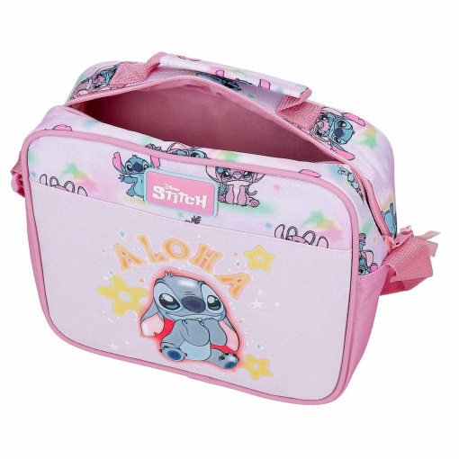 Lancheira Disney Stitch Aloha 23x20x9cm adaptável a trolley
