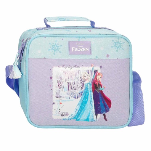 Lancheira Disney Frozen In This Together 23x20x9cm adaptável a trolley