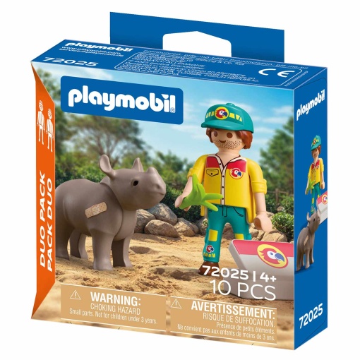 PLAYMOBIL Duopack Guarda com Rinoceronte 72025