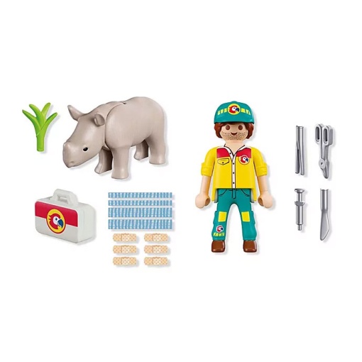 PLAYMOBIL Duopack Guardia con Rinoceronte 72025