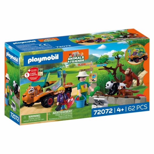 PLAYMOBIL Animal & Friends Zoo: Guarda do Zoo com Veículo 72072