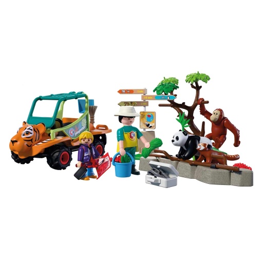 PLAYMOBIL Animal & Friends Zoo: Zoo Guard with Vehicle 72072