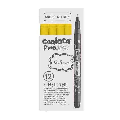CARIOCA 0.5mm yellow fineliner
