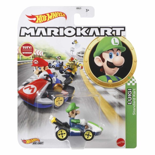 HOT WHEELS Mario Kart car + figure Luigi Standard Kart MATTEL GBG25/GLP37