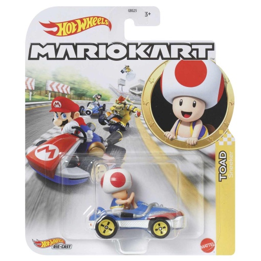 HOT WHEELS Mario Kart car + figure Toad Sneaker Mattel GBG25/GBG30