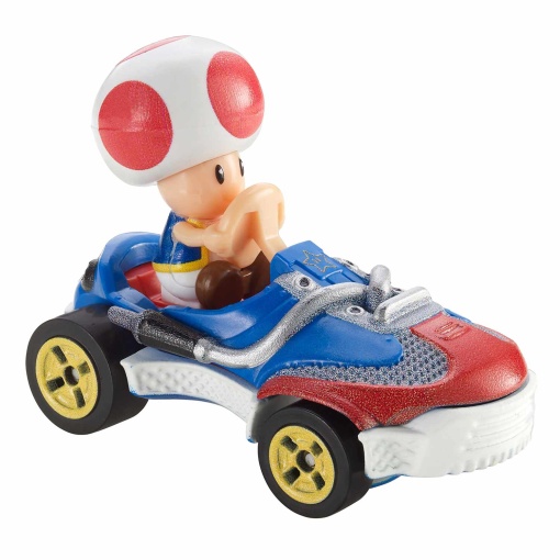 HOT WHEELS Coche Mario Kart + figura Toad Sneaker Mattel GBG25/GBG30