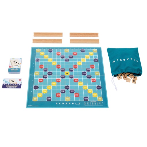 SCRABBLE de madeira 2 em 1 Mattel Games (Versão portuguesa) JLJ59