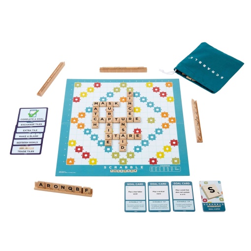 SCRABBLE de madeira 2 em 1 Mattel Games (Versão portuguesa) JLJ59