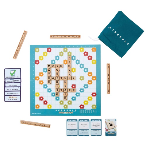 SCRABBLE de madeira 2 em 1 Mattel Games (Versão portuguesa) JLJ59