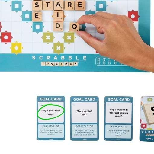 SCRABBLE de madeira 2 em 1 Mattel Games (Versão portuguesa) JLJ59