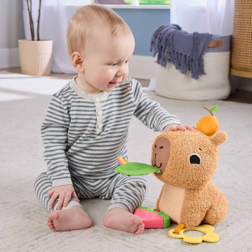 Capybara Plush Toy for Hugs and Playtime, Fisher-Price, Mattel, HYR54