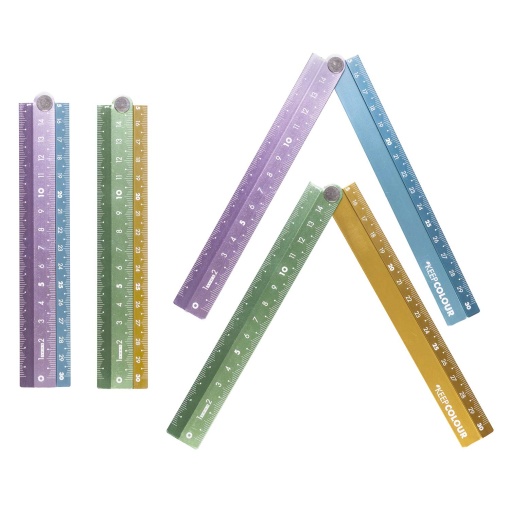 ARDA Keep Colour Pastel 30 cm Folding Aluminum Ruler Assorted 1783015