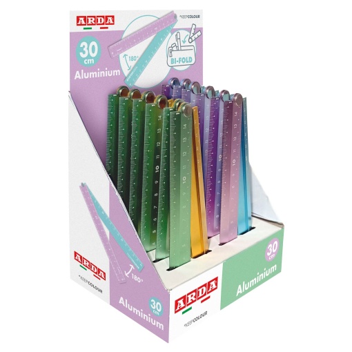 ARDA Keep Colour Pastel 30 cm Folding Aluminum Ruler Assorted 1783015