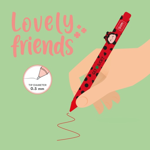Esferográfica de gel LEGAMI Lovely Friends Ladybug "Get lucky"