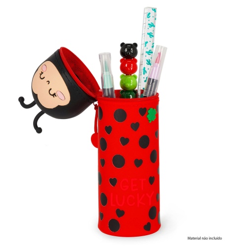 Estojo de silicone 2 em 1 LEGAMI Kawaii Ladybug "Get lucky"