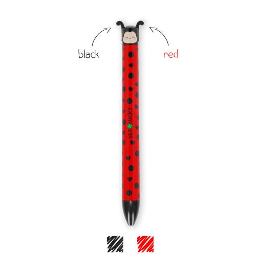 Esferográfica de 2 cores LEGAMI Click&Clack Ladybug "Get lucky"