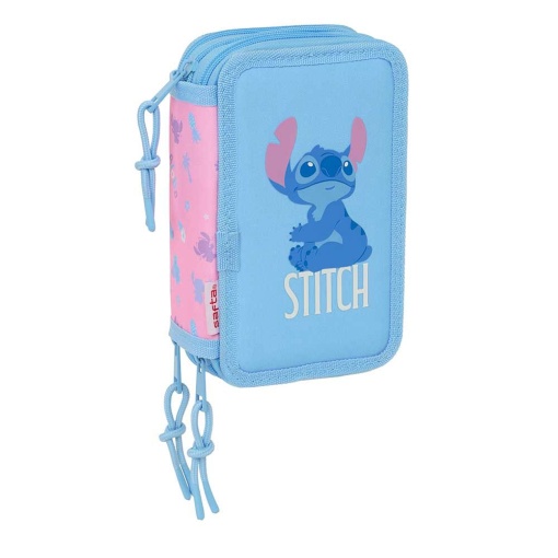 Estojo triplo com carga DISNEY Stitch Bright - 37 peças