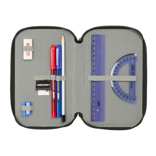Estuche triple con recambios de Minecraft - 37 piezas
