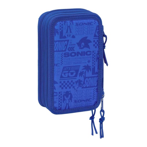Estojo triplo com carga SONIC - 37 peças