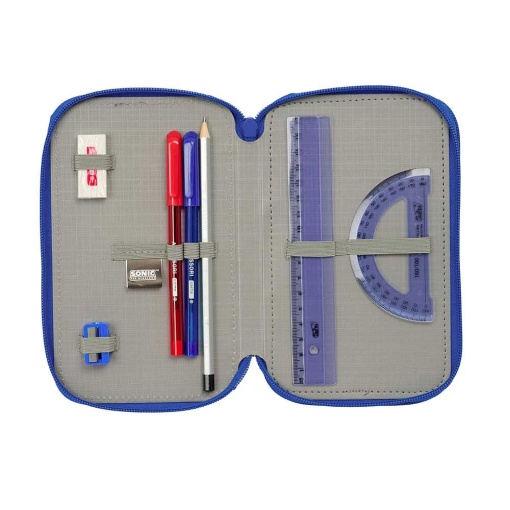 Estojo triplo com carga SONIC - 37 peças