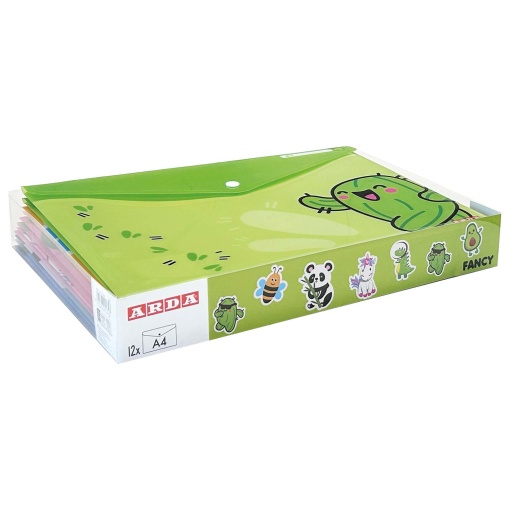 A4 ARDA Fancy Assorted Document Pouch with Button