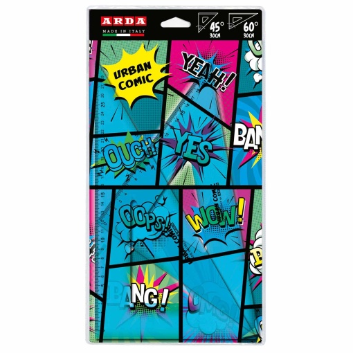 Set of 2 set squares + ruler ARDA Urban Comic