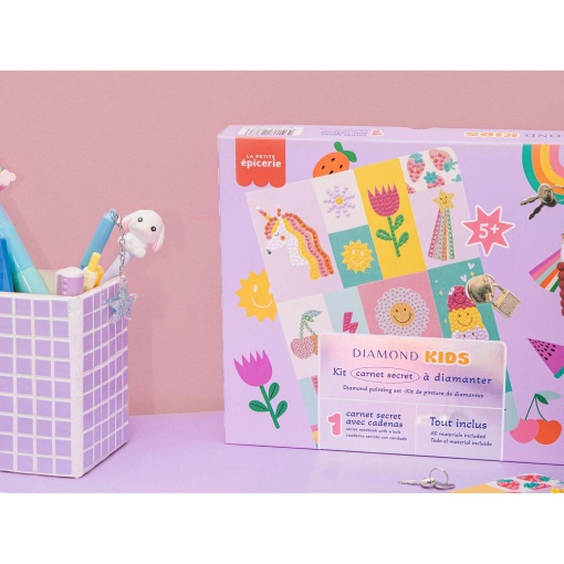 Pintar com diamantes La Petite Épicerie Petit Diamond Kids - Carnet secret