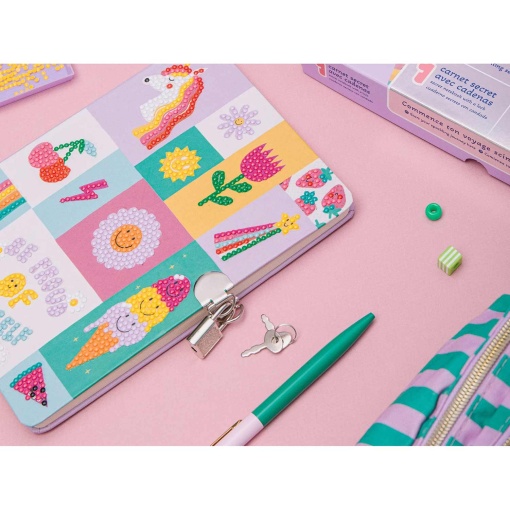 Pintar com diamantes La Petite Épicerie Petit Diamond Kids - Carnet secret