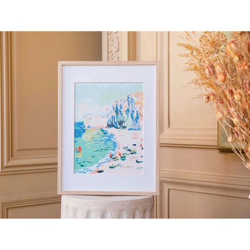 Pintar por números La Petite Épicerie Petit Pinceau 24,5x32,5cm - La plage et la falaise d'Amont - Claude Monet