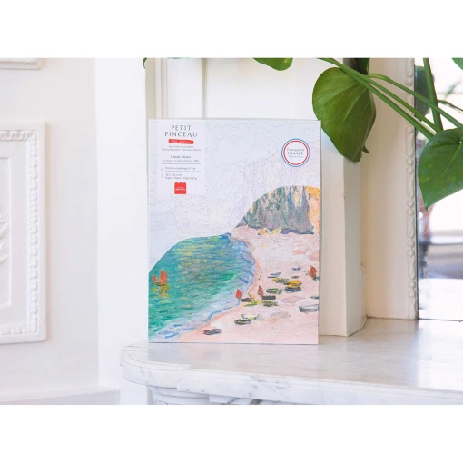 Pintar por números La Petite Épicerie Petit Pinceau 24,5x32,5cm - La plage et la falaise d'Amont - Claude Monet