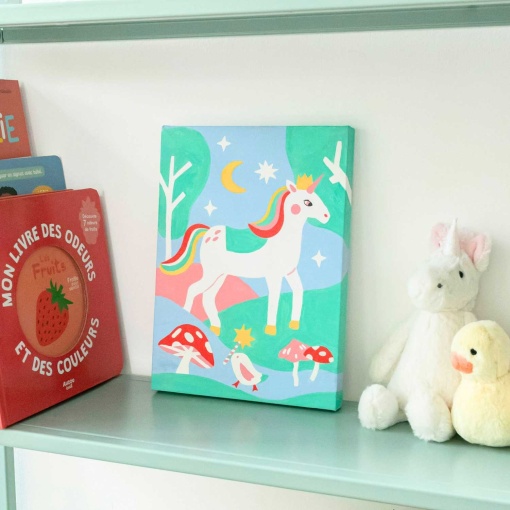 Pintar por números La Petite Épicerie Petit Pinceau Kids 18x25cm - Licorne et Piou