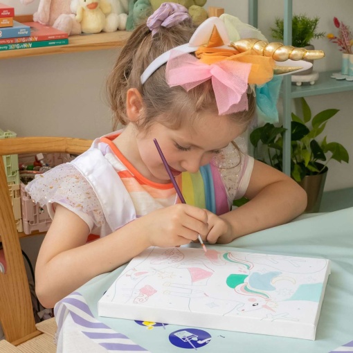Pintar por números La Petite Épicerie Petit Pinceau Kids 18x25cm - Licorne et Piou