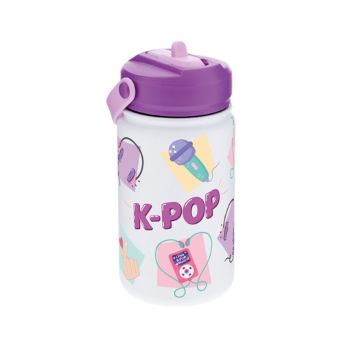 LOVELY K-POP Ice/Purple 330ml Thermos Bottle with Adapter