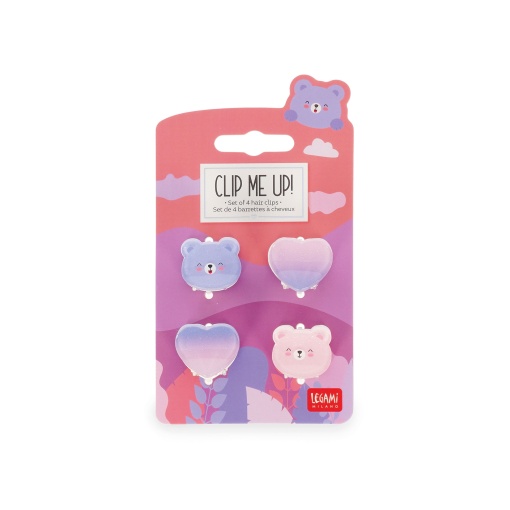 Molas de cabelo mini LEGAMI Clip Me Up! Teddy Bear (4 unidades)