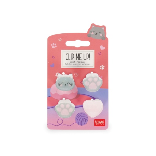 Molas de cabelo mini LEGAMI Clip Me Up! Kitty (4 unidades)