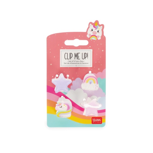 Molas de cabelo mini LEGAMI Clip Me Up! Unicorn (4 unidades)