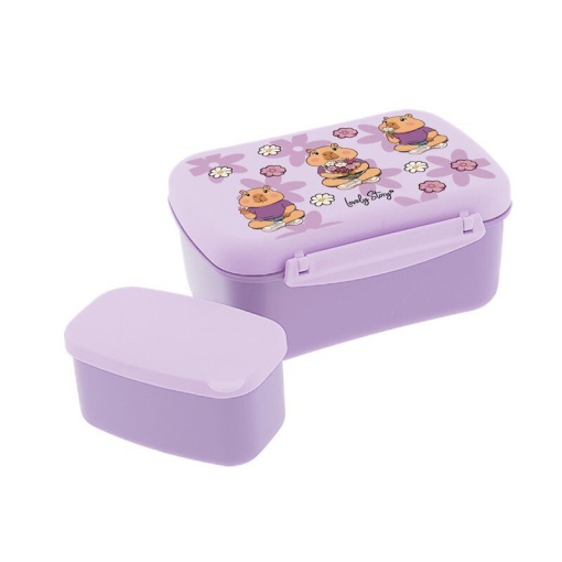 Caixa de lanche LOVELY STORY Capivara Flower (2 unidades) lilás