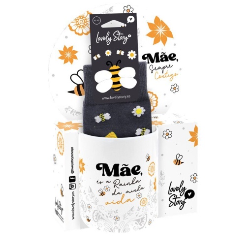 Ceramic mug and socks set, LOVELY STORY "Mom, you are the queen of my life"