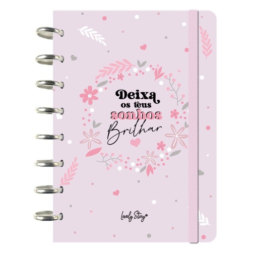 A5 lined notebook with repositionable pages, LOVELY STORY "Let your dreams shine"