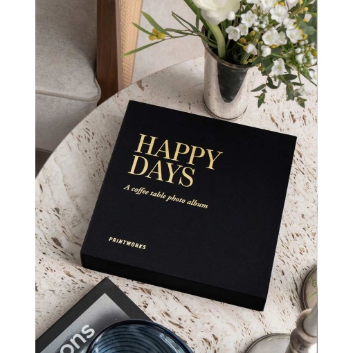 Álbum fotográfico "Happy days" 24x24cm preto PRINTWORKS