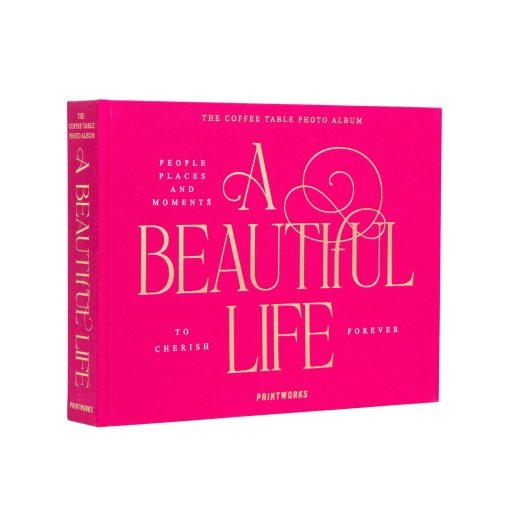 Álbum fotográfico horizontal "A beautiful life" 27x33cm rosa PRINTWORKS