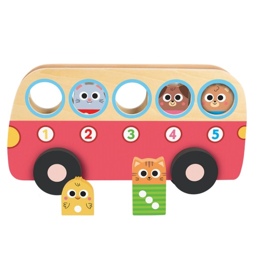 GOULA wooden buses, numbers 1 to 5