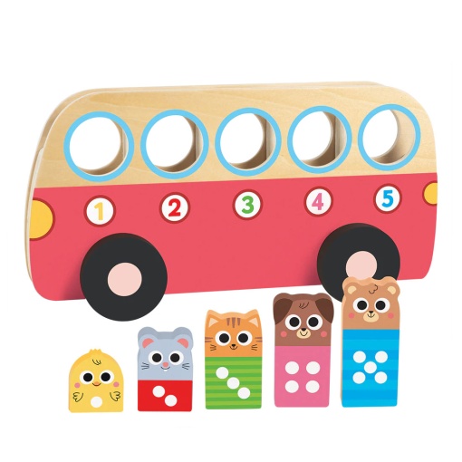 GOULA wooden buses, numbers 1 to 5