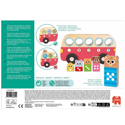 GOULA wooden buses, numbers 1 to 5