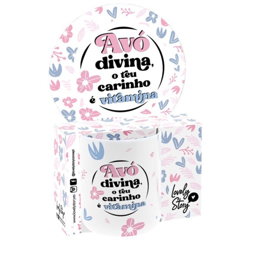 Taza de cerámica LOVELY STORY "Abuela Divina, tu cariño es como vitaminas" 330ml
