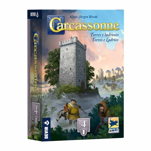 Expansión 4 de Carcassonne: Torres y ladrones DEVIR (versión portuguesa)
