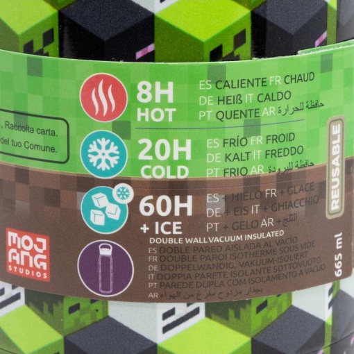 Termo Glam de acero inoxidable Minecraft Iconicmono, 665 ml
