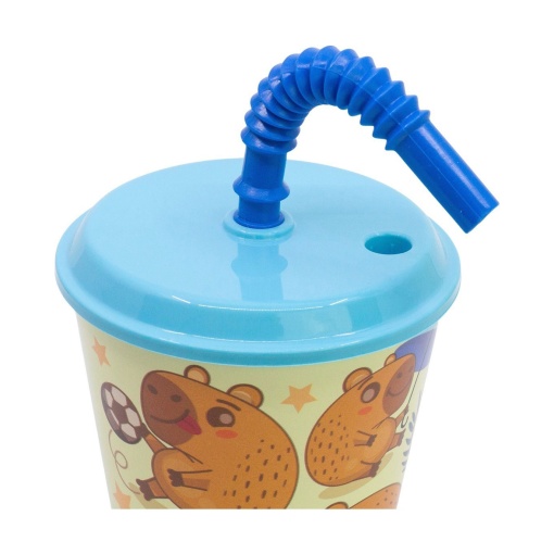Easy Sport Cup with lid and straw, Capybara design, 430ml.