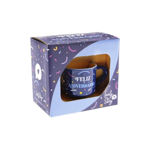 Chávena de café LOVELY STORY "Feliz aniversário" 50ml