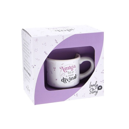 Chávena de café LOVELY STORY "Amiga, tu és a mais divina!" 50ml